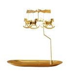 Tray Rotating Candlestick Scented Candle Romantic Walk Horse Lamp European Windmill Creative Swing Birthday Wedding Gift 6