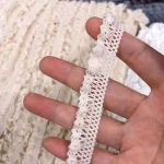 Hot!! 10 Meters Cotton Elastic Lace Trim Sewing Material Accessories Wholesale 16mm Beige/White Design Lace Fabric Ribbon 2