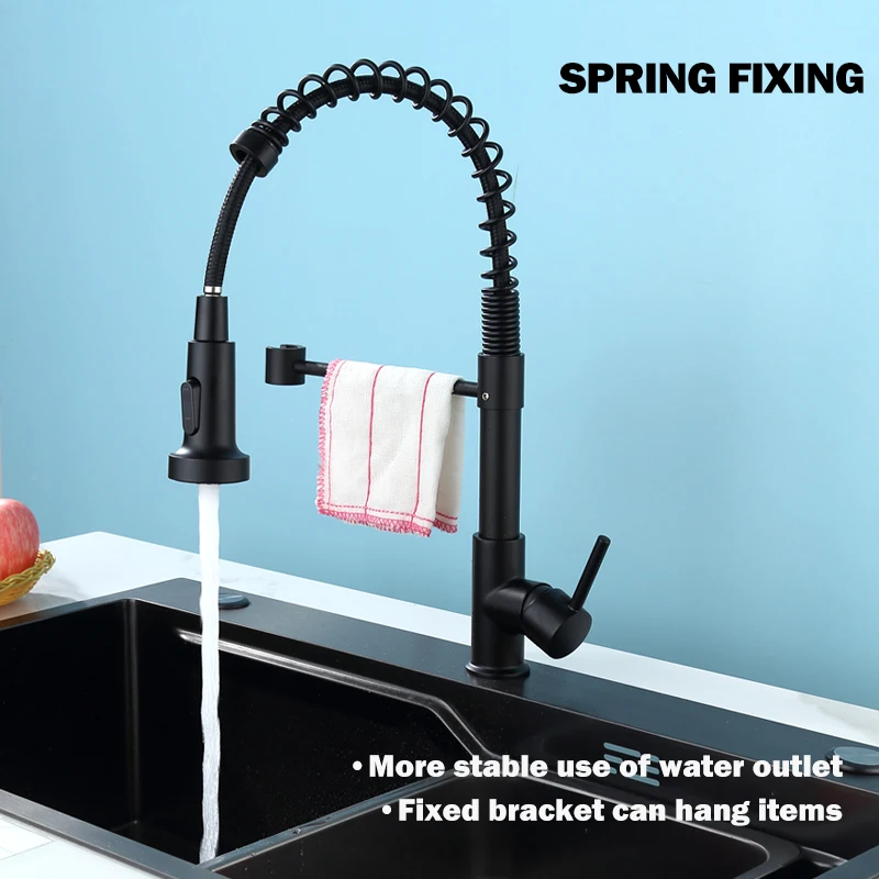 Kitchen Pull Down Spring Sink Faucet 360 Rotation Hot Cold Mixer Tap Kitchen Pull Down Spring Sink Faucet 360 Rotation Hot Cold Mixer Tap