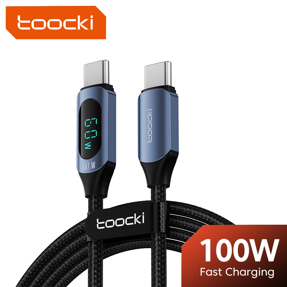 Toocki 100W USB C Cable for Samsung to 5A LED Digital Display High-Speed TypeC Wire for Xiaomi POCO Huawei USB Charger Data Cord Toocki 100W USB C Cable for Samsung to 5A LED Digital Display High-Speed TypeC Wire for Xiaomi POCO Huawei USB Charger Data Cord