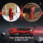 Folding Utility Knife Box Cutter 3-Position Blades Blade Storage Design With Extra 3 Blades Box Knife For Cartons Hand Tools 3