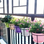 4pcs Stylish Round Metal Hanging Planters - Perfect for Balcony, Garden & Indoor Decor! 3