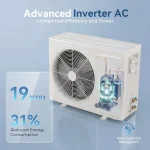12000 BTU Mini Split AC/Heating System, 19 SEER2 115V Inverter Air Conditioner with 1 Ton Heat pump, Complete, Customized 6