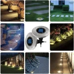 1/4/8Pcs Solar Lights Outdoor 8/20LEDs Disk Underground Lamp Spotlight Buried Solar Light for Home Garden Lawn Yard Decoration 3