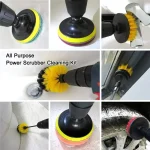 22 /3Pcs Electric Drill-Brush Kit Power Scrubber Brush For Carpet Bathroom Surface Tub Furniture Shower Tile Tires Cleaning Tool 2