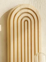 1Pc Boho Style Wooden Wall Shelves - Geometric Wall Mounted Shelves, Natural Wood Finish, Modern Home Decor, Plant Decorative 4