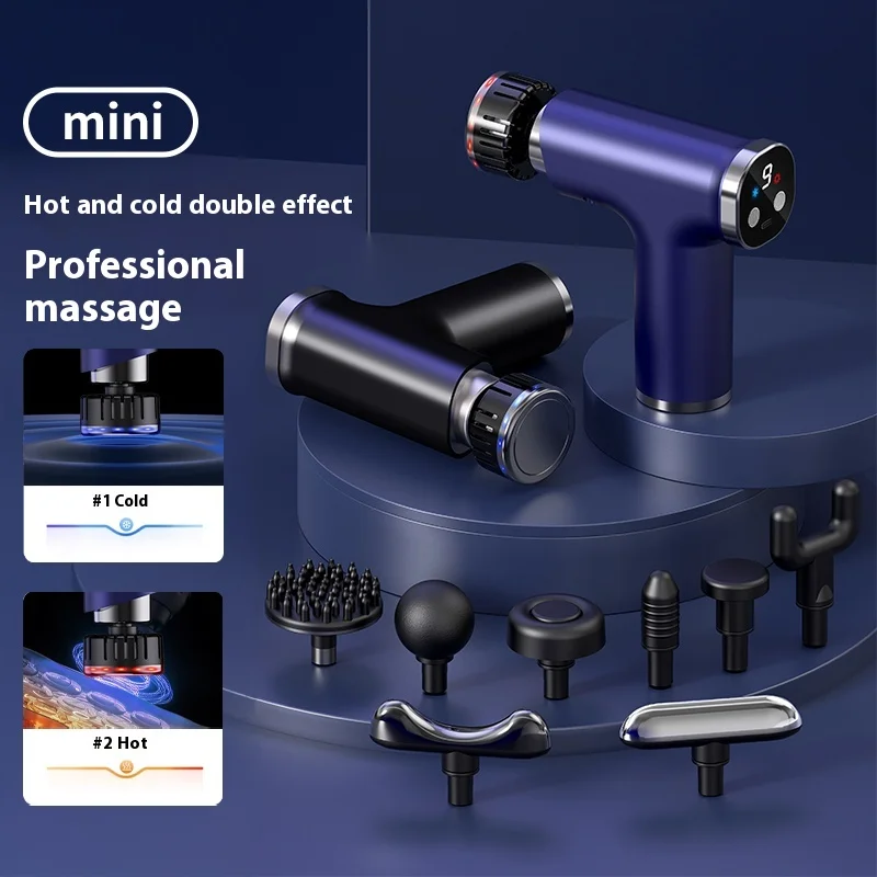 New Electric Massage Gun With Heat Cold 9 Gears Multifunctional Fascia Gun Home Portable Gym Use Small Quiet Handheld Massager New Electric Massage Gun With Heat Cold 9 Gears Multifunctional Fascia Gun Home Portable Gym Use Small Quiet Handheld Massager