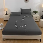 1PC waterproof soft skin frosting solid color bed cap dust cover Mattress cover sheet (pillow case and pillow core not included)