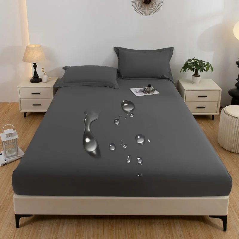 1PC waterproof soft skin frosting solid color bed cap dust cover Mattress cover sheet (pillow case and pillow core not included) 1PC waterproof soft skin frosting solid color bed cap dust cover Mattress cover sheet (pillow case and pillow core not included)