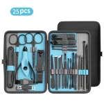 Manicure Set 10/15/25 pcs Full Function Kit Professional Stainless Steel Pedicure Sets Nail Clipper With Portable Case Idea Gift 2