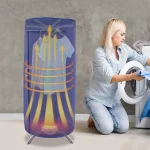 900W Portable Electric Clothes Dryer Large-capacity with Towel Rack PTC Heating Round Outer Cover for Homes, Apartments 5