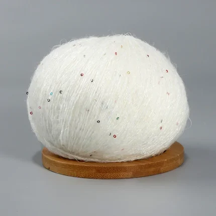 50g Lace  Mohair Yarn with Sequins  Crochet Knitting Yarn with Lurex Fashion Baby Soft Sweater Shawl Needlework Yarns with Loops