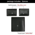 3pcs Satin Duvet Cover Set Bedding Sets Queen Black  Series Luxury Rich Silk Silky Soft Solid   Sexy Honeymoon Wrinkle Free 2