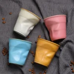 Stoneware Coffee Creative Hand-pinched Pleated Cup Ceramic Latte Cup Espresso Cup Vintage Afternoon Tea Cup 2