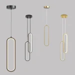 Modern Minimalist LED Pendant Light Chandelier For Bedroom Restaurant Living Room Gold Black Hanging Lamps Decoration Led Lustre 4