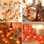 1pc 10/20 LED Maple Leaf String Lights Battery Powered Fairy Lights For Home Party Holiday Arrangement Scene Outdoor Decoration 5