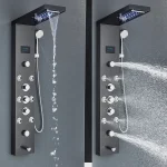 LED Shower Panel Tower System Rain Waterfall Shower Column Hydroelectricity LCD Display With Massage Body Spa Bath Shower Faucet 3