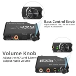 192KHz/24Bit DAC Digital to Analog Audio Converter Digital SPDIF Optical Toslink Coaxial to Analog Stereo L/R RCA and 3.5mm Jack 4
