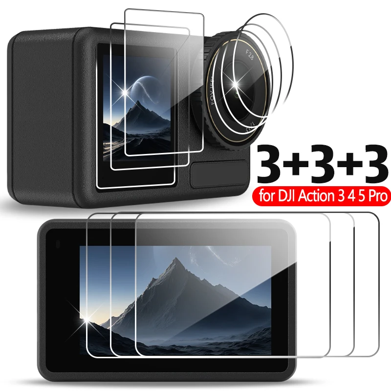 HD Screen Protector for DJI Osmo Action 6 5 4 3 Action 5 Pro Ultra-Clear Tempered Glass Camera Lens Protective Film Accessories HD Screen Protector for DJI Osmo Action 6 5 4 3 Action 5 Pro Ultra-Clear Tempered Glass Camera Lens Protective Film Accessories