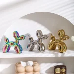 11/21CM Mini Ceramic Balloon Dog Sculpture Abstract Ornament Study Room Statue Home Office Accessories Festival Decoration ﻿ 3