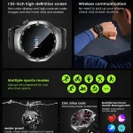 2025New For Android and ios Smart Watch Men AMOLED Screen GPS Motion trajectory Heart Rate Bluetooth Calls SmartWatch Waterproof 2