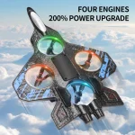 2.4G remote control fighter electric foam glider stunt tumbling UAV hovering helicopter with LED colorful lights aircraft model 2
