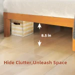 JHK Queen Solid Wood Bed Frame with Sturdy Wood Slat Support No Box Spring Needed Easy Assembly Eco-Friendly For Living Room 6