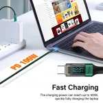 USB C Cable PD 100W Digital Display USB C to C Data Cord 0.5M/1M/2M Quick Charge Type-C Charging Line for Mobile Phone Laptop 3