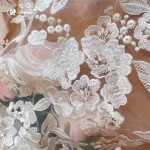 High-Density Embroidered Lace Fabric, Rayon Plant Flower, Wedding Dress DIY Accessories, Bridal Fabric, RS4080 2