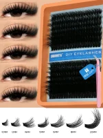 GROINNEYA Cluster Lashes Kit Individual Lashes Volume Mixed Tray 3D Faux Mink Lashes Wispy Eyelash Extension Makeup 2
