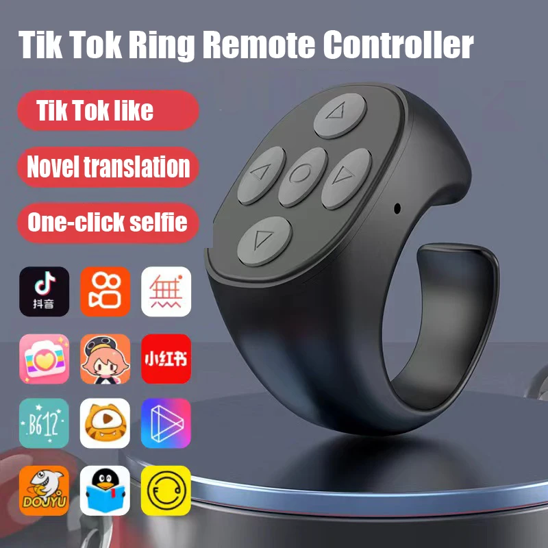 Wireless Bluetooth Mobile Selfie Lazy Artifac Tiktok Remote Control Ring Mobile Phone Bluetooth Controller t For Xiaomi Apple Wireless Bluetooth Mobile Selfie Lazy Artifac Tiktok Remote Control Ring Mobile Phone Bluetooth Controller t For Xiaomi Apple