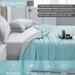 Air Condition Comforter for Summer Pure Color Ice Silk Cooling Blanket Lightweight and Smooth Twin/King Size Cold Quilt 2