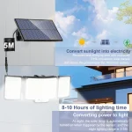 New 366LED Solar Outdoor Lights Solar Powered Security Light Motion Sensor 234LED Wall Light IP65 Waterproof Garden 3