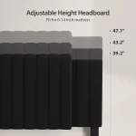 Adjustable Velvet Headboard for Full/Queen/King Beds, Tufted Design with Attachable Frame, Ideal for Bedroom Comfort 4