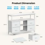TV Stand, 4 Drawers, With LED Lights And Power Sockets, 50-inch TV Living Room Furniture, With Open Shelves And Adjustable Feet 4