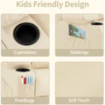 Big Kids Recliner Child Reclining Chair Toddler Recliner Sofa with Cup Holders Customized Furniture for Kids 6