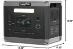 SolarPlay Portable Power Station 2400W (Peak 4800W), 2106Wh Solar Generator with 200W Solar Panel 1.5Hrs Fast, Customized 2