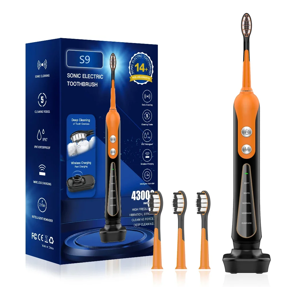 SUBORT S9 Sonic Electric Toothbrush Cordless USB Rechargeable Whitening Toothbrush Waterproof Ultrasonic Automatic Tooth Brush SUBORT S9 Sonic Electric Toothbrush Cordless USB Rechargeable Whitening Toothbrush Waterproof Ultrasonic Automatic Tooth Brush