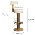 Bar Stools Height Adjustable Swivel Bar Chair Stainess Steel Kitchen Counter Golder Stools Dining Desk High Chairs 3