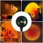 Sunset projection lamp, USB home decoration atmosphere lamp, multi-angle rotatable, suitable for home living room and bedroom 3