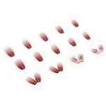 24 pieces of short trapezoid press-on nails, paired with 1 piece of jelly glue and 1 nail file 2