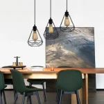 Vintage Pendant Lamp Iron Frame Ceiling Lighting Paint Restaurant Teahouse Chandelier Indoor Wrought Metal Modern Pendant Lights 4