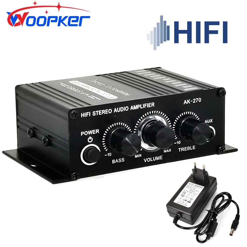 AK-270 HIFI Amplifier Channel 2.0 Stereo Audio Sound Amp Bass Trebl for Home Theater Sound System AK-270 HIFI Amplifier Channel 2.0 Stereo Audio Sound Amp Bass Trebl for Home Theater Sound System