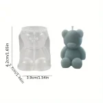 Silicone Bear Mold for Scented Candles, Soap Making and Resin Casting - Cute Animal Shape Mold for Home Decor, Aromatherapy 5