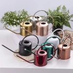 Stainless Steel Watering Can Comfortable Large Capacity Watering Pot Rustproof Leakproof 1.3L Spray Kettle Vegetable Planting