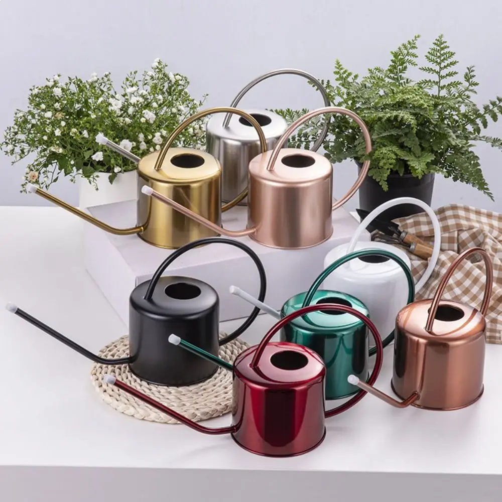 Stainless Steel Watering Can Comfortable Large Capacity Watering Pot Rustproof Leakproof 1.3L Spray Kettle Vegetable Planting Stainless Steel Watering Can Comfortable Large Capacity Watering Pot Rustproof Leakproof 1.3L Spray Kettle Vegetable Planting