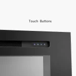 Alice 36 Inches Recessed Electric Fireplace, Flush Mounted for 2 X 6 Stud, Log Set & Crystal, 1500W Heater, Black, Customized 4