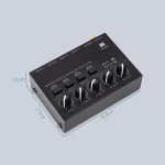 MAX400 Audio Mixer Mini Stereo Mixer Ultralow Noise 4 Channels Mixers Mixing Console DC5V for Electric Guitar Drum Piano 5