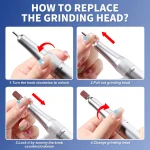 45000RPM Electric Nail Drill Rechargeable Low Noise Nail File Professional Nails Polish for Manicure Salon Tools 6