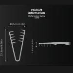 Volumizing Wide-Tooth Hair Styling Comb for Men, ABS Plastic with Textured Grip, Ideal for All Hair Types, Perfect for Home Use 2